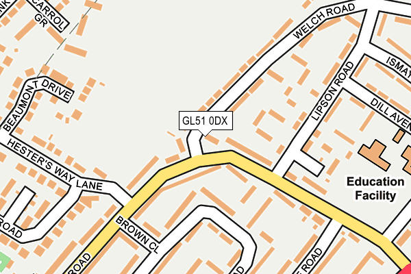 GL51 0DX map - OS OpenMap – Local (Ordnance Survey)