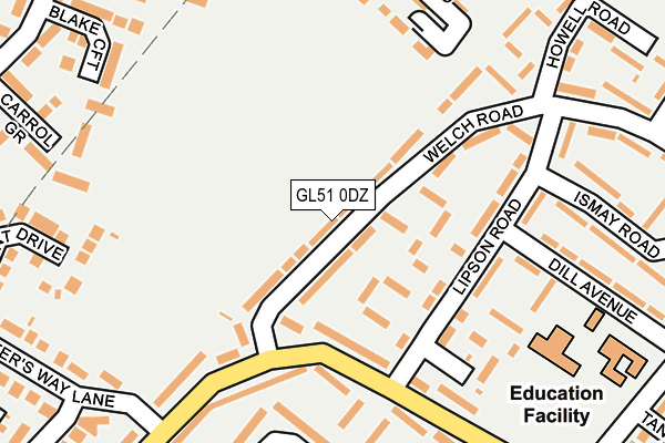 GL51 0DZ map - OS OpenMap – Local (Ordnance Survey)