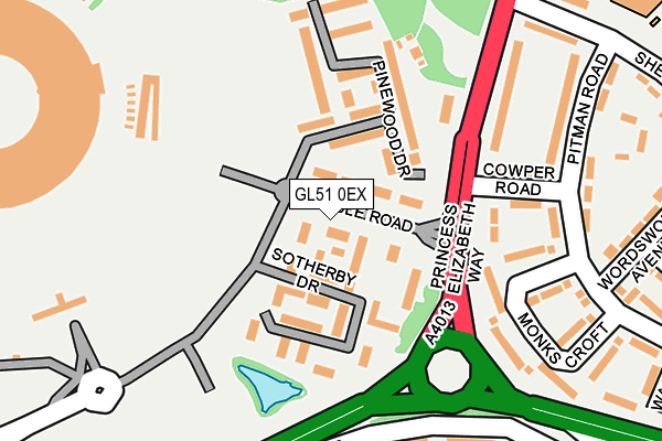 GL51 0EX map - OS OpenMap – Local (Ordnance Survey)
