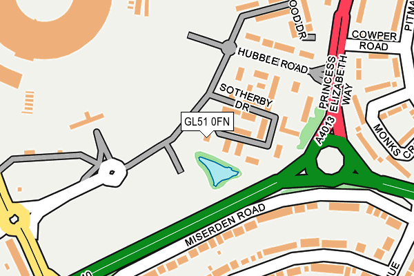 GL51 0FN map - OS OpenMap – Local (Ordnance Survey)