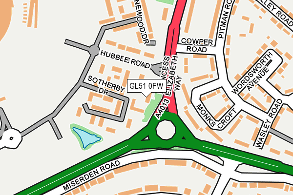 GL51 0FW map - OS OpenMap – Local (Ordnance Survey)