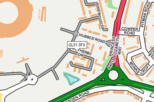 GL51 0FX map - OS OpenMap – Local (Ordnance Survey)