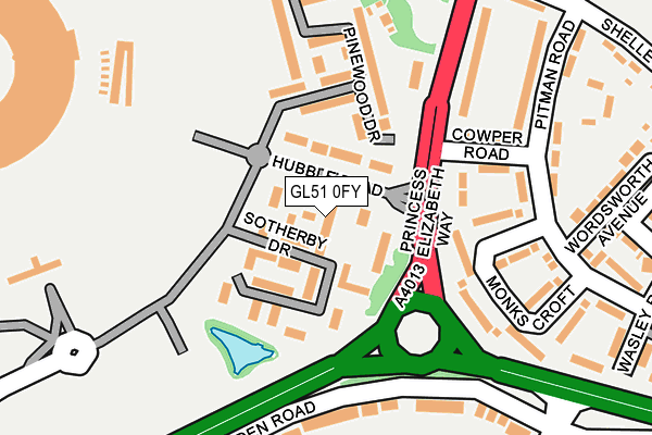 GL51 0FY map - OS OpenMap – Local (Ordnance Survey)