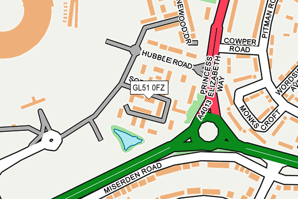 GL51 0FZ map - OS OpenMap – Local (Ordnance Survey)