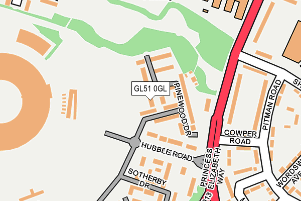 GL51 0GL map - OS OpenMap – Local (Ordnance Survey)
