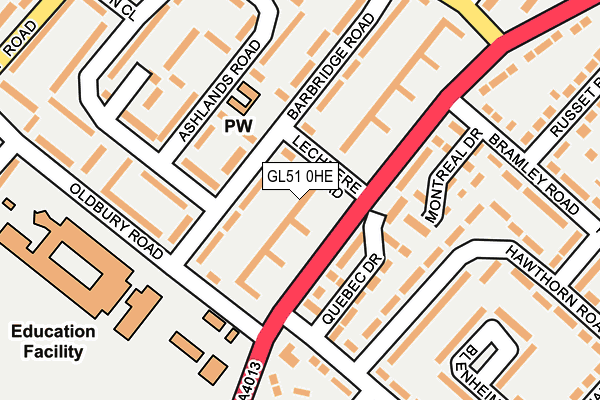 GL51 0HE map - OS OpenMap – Local (Ordnance Survey)