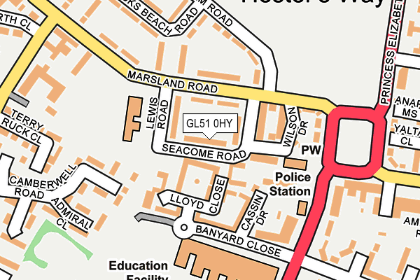 GL51 0HY map - OS OpenMap – Local (Ordnance Survey)