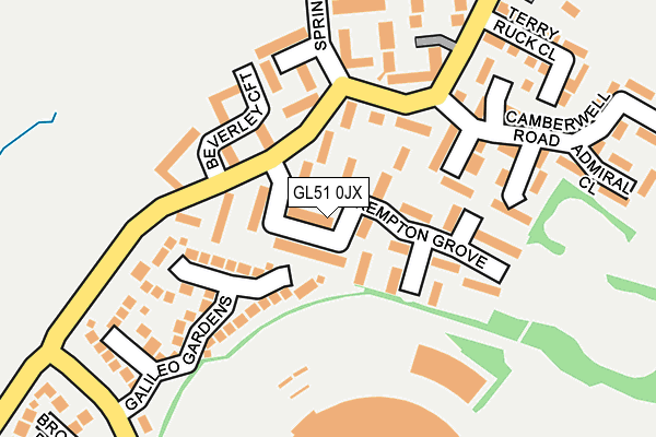 GL51 0JX map - OS OpenMap – Local (Ordnance Survey)