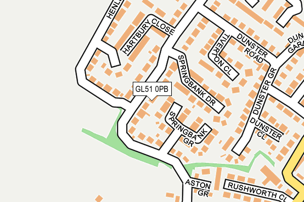 GL51 0PB map - OS OpenMap – Local (Ordnance Survey)