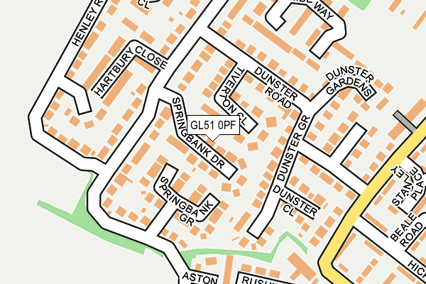 GL51 0PF map - OS OpenMap – Local (Ordnance Survey)