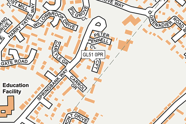 GL51 0PR map - OS OpenMap – Local (Ordnance Survey)