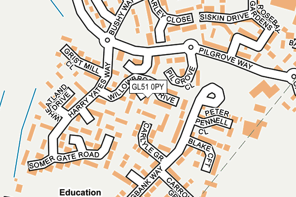 GL51 0PY map - OS OpenMap – Local (Ordnance Survey)