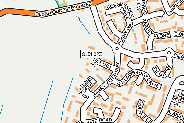 GL51 0PZ map - OS OpenMap – Local (Ordnance Survey)