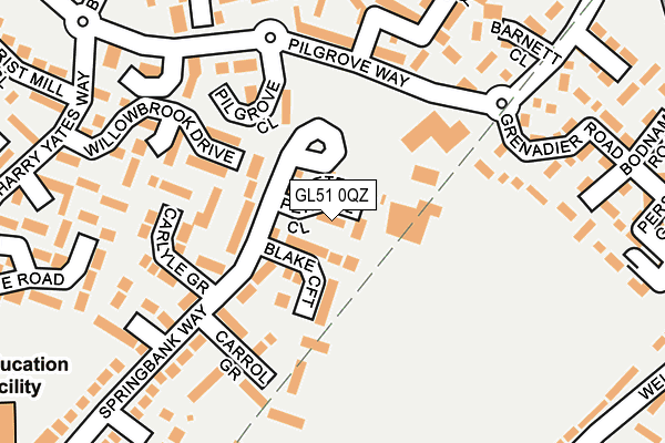 GL51 0QZ map - OS OpenMap – Local (Ordnance Survey)