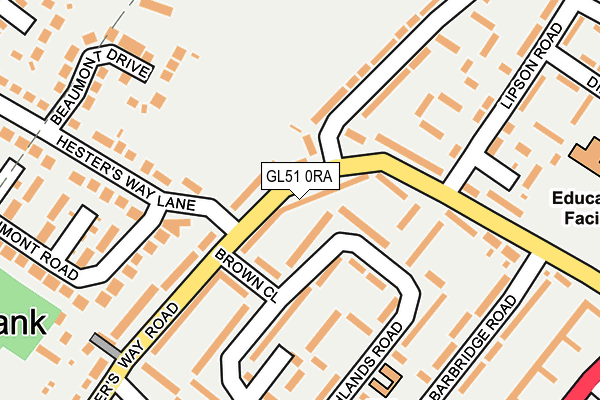 GL51 0RA map - OS OpenMap – Local (Ordnance Survey)