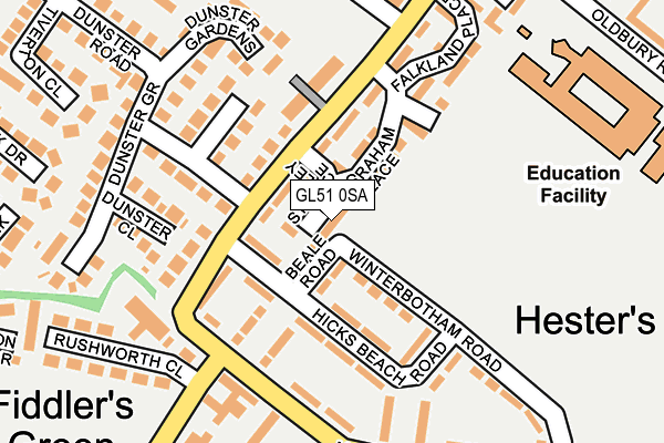 GL51 0SA map - OS OpenMap – Local (Ordnance Survey)