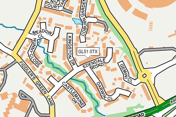 GL51 0TX map - OS OpenMap – Local (Ordnance Survey)