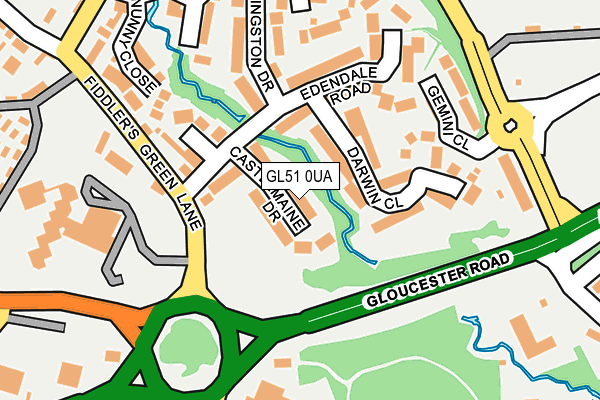 GL51 0UA map - OS OpenMap – Local (Ordnance Survey)