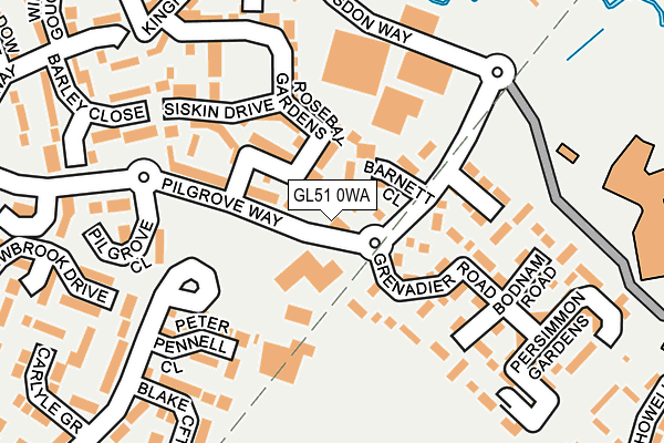 GL51 0WA map - OS OpenMap – Local (Ordnance Survey)