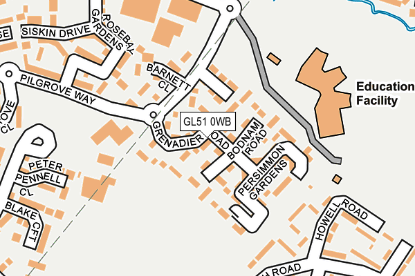 GL51 0WB map - OS OpenMap – Local (Ordnance Survey)