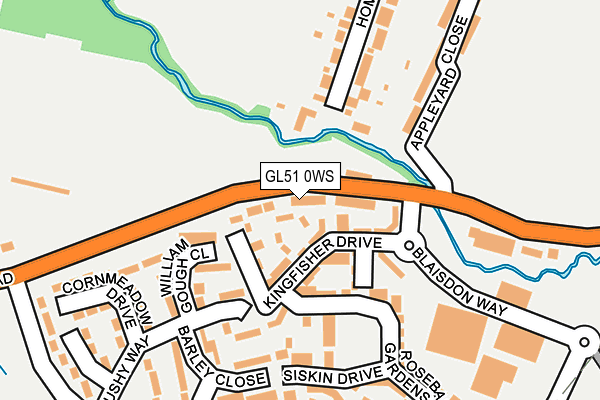 GL51 0WS map - OS OpenMap – Local (Ordnance Survey)