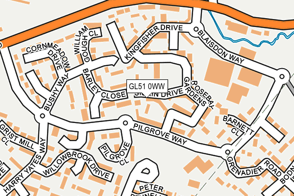 GL51 0WW map - OS OpenMap – Local (Ordnance Survey)