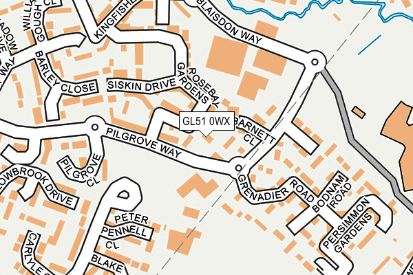 GL51 0WX map - OS OpenMap – Local (Ordnance Survey)