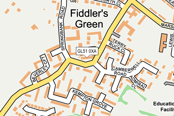 GL51 0XA map - OS OpenMap – Local (Ordnance Survey)