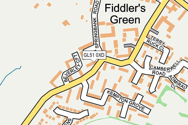 GL51 0XD map - OS OpenMap – Local (Ordnance Survey)