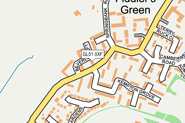 GL51 0XF map - OS OpenMap – Local (Ordnance Survey)