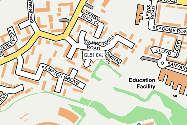 GL51 0XJ map - OS OpenMap – Local (Ordnance Survey)