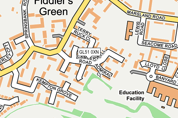 GL51 0XN map - OS OpenMap – Local (Ordnance Survey)