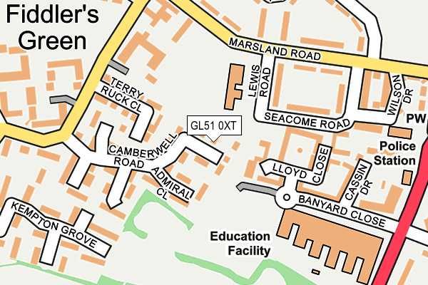 GL51 0XT map - OS OpenMap – Local (Ordnance Survey)