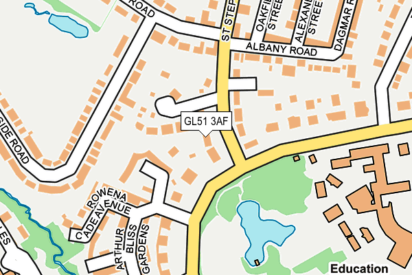 GL51 3AF map - OS OpenMap – Local (Ordnance Survey)
