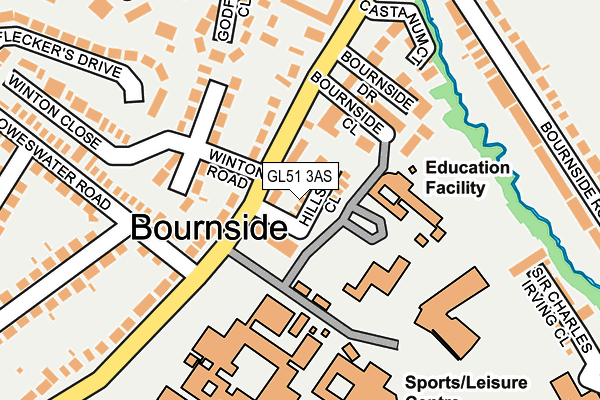 GL51 3AS map - OS OpenMap – Local (Ordnance Survey)