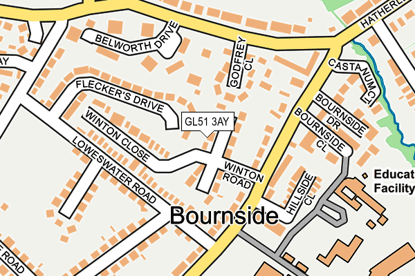 GL51 3AY map - OS OpenMap – Local (Ordnance Survey)