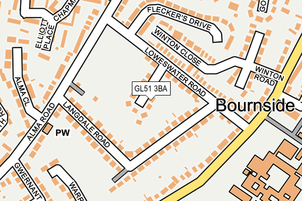 GL51 3BA map - OS OpenMap – Local (Ordnance Survey)