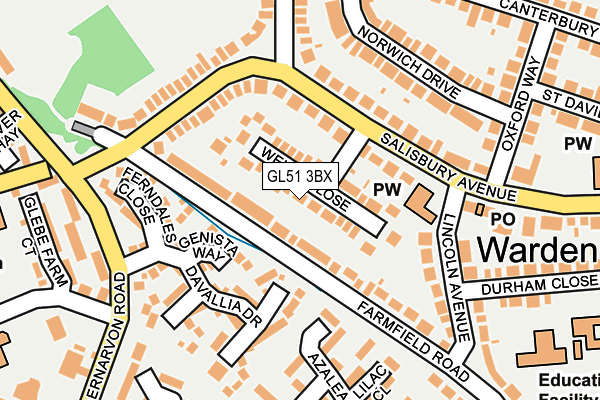 GL51 3BX map - OS OpenMap – Local (Ordnance Survey)