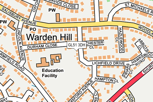 GL51 3DH map - OS OpenMap – Local (Ordnance Survey)