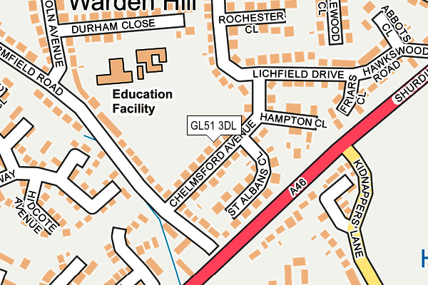 GL51 3DL map - OS OpenMap – Local (Ordnance Survey)