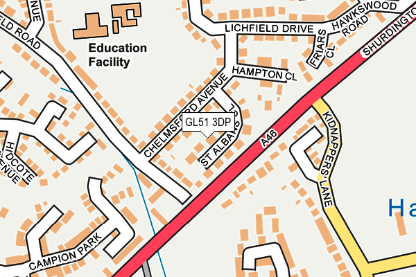 GL51 3DP map - OS OpenMap – Local (Ordnance Survey)