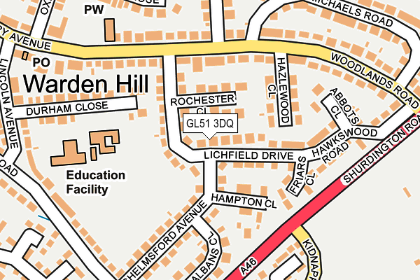 GL51 3DQ map - OS OpenMap – Local (Ordnance Survey)