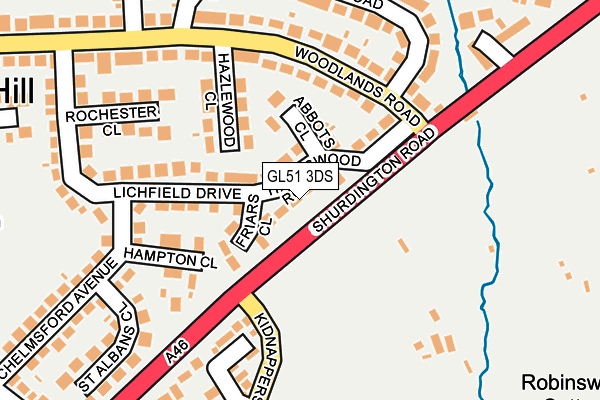 GL51 3DS map - OS OpenMap – Local (Ordnance Survey)