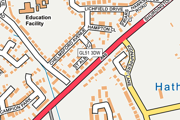 GL51 3DW map - OS OpenMap – Local (Ordnance Survey)