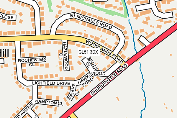 GL51 3DX map - OS OpenMap – Local (Ordnance Survey)