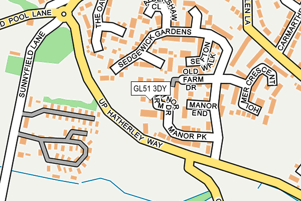 GL51 3DY map - OS OpenMap – Local (Ordnance Survey)