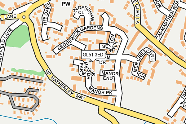 GL51 3ED map - OS OpenMap – Local (Ordnance Survey)