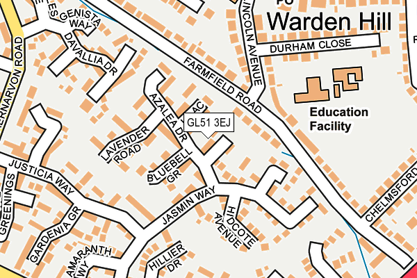 GL51 3EJ map - OS OpenMap – Local (Ordnance Survey)