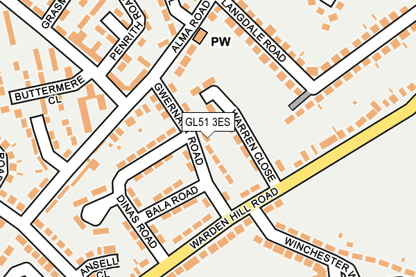 GL51 3ES map - OS OpenMap – Local (Ordnance Survey)