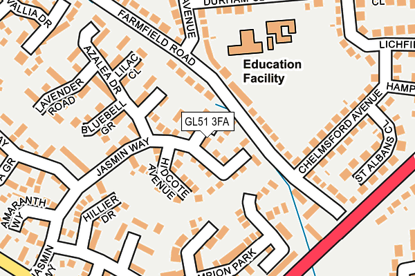 GL51 3FA map - OS OpenMap – Local (Ordnance Survey)